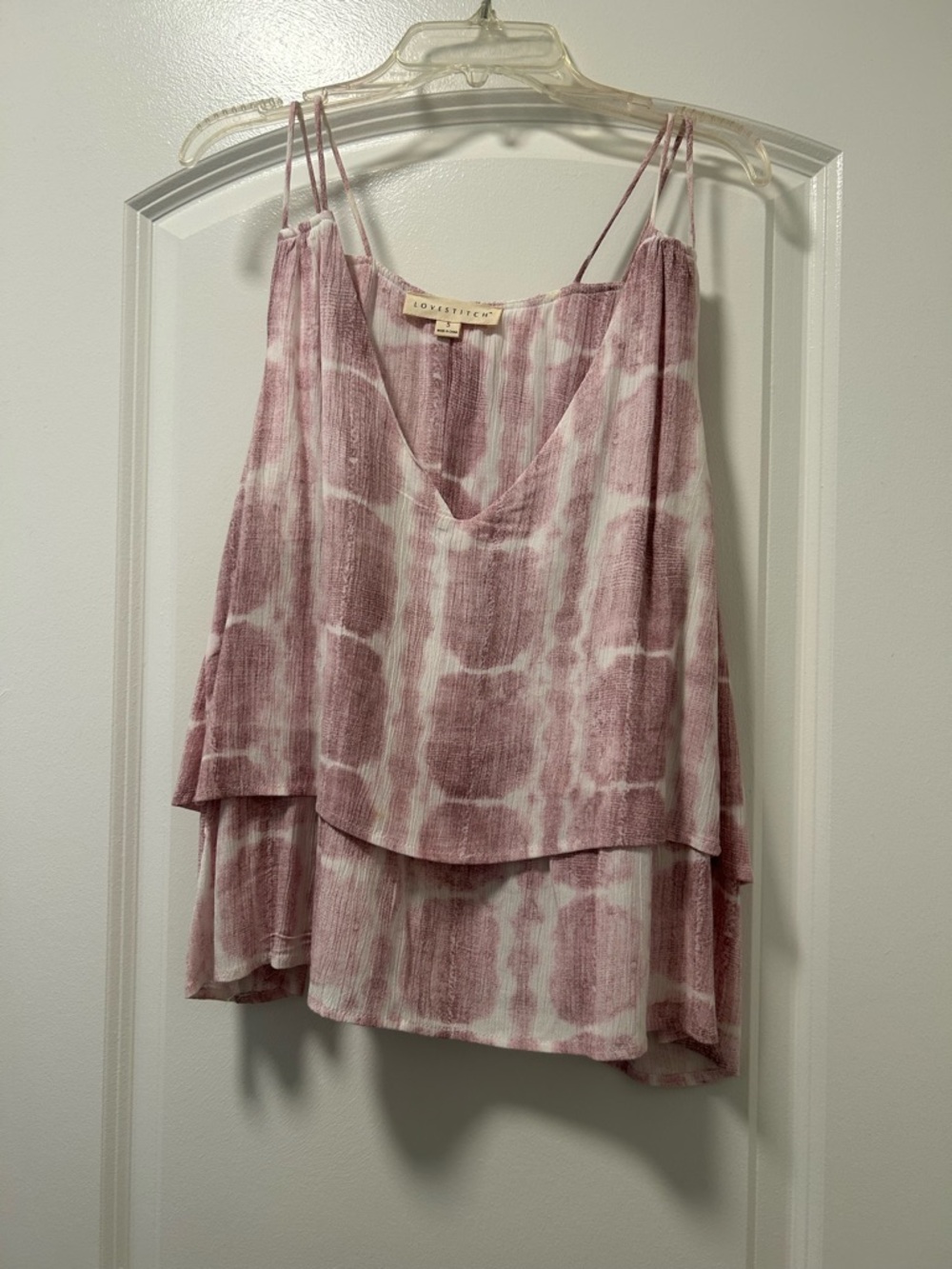 Lovers + Friends Mauve Pink Tie-Dye Layered Spaghetti Strap Camisole